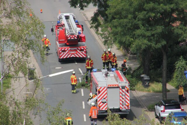 Binnen weniger Minuten wurde der Ast in der Rönneburger Straße von den Einsatzkräften der Feuerwehr Meckelfeld zersägt. Foto: Privat