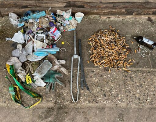 Das ist die Ausbeute der Müll Sammel-Aktion der Woxdorferin. Foto: Otto