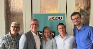 Der neue Vorstand der CDU Hittfeld: v.li.: Selim Kocamanoglu, Lars Meyer, Jennifer Schrader, Jörg Hartmann, Niklas Heinzel. Foto: CDU Seevetal