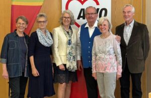 AWO-Meckelfeld: Annegret Lorenz, Elke Schönau, Brigitte Somfleth, Ulf Alsguth, Erika Dehl, Siegfried Allerding. Foto: Elke Schönau